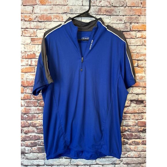 blue sugoi 1/4 zip actice cycling jersey shirt pockets mens size xl - Picture 1 of 5